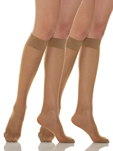 Relaxsan Basic 700[N] (2 Paires - Vison 4/XL) mi-bas de maintien 70 Den sans talon compression graduée légère 12-17 mmHg