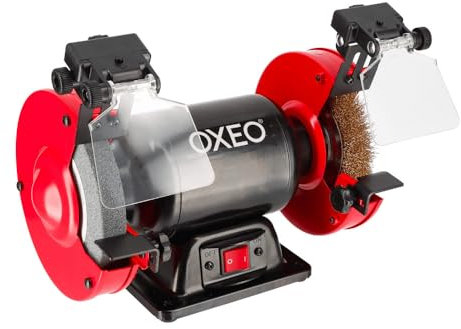 Touret à meuler 400w - Touret Mixte 1 meule & 1 brosse métallique Ø150 mm - Eclairages à LED - 2 écrans de protections