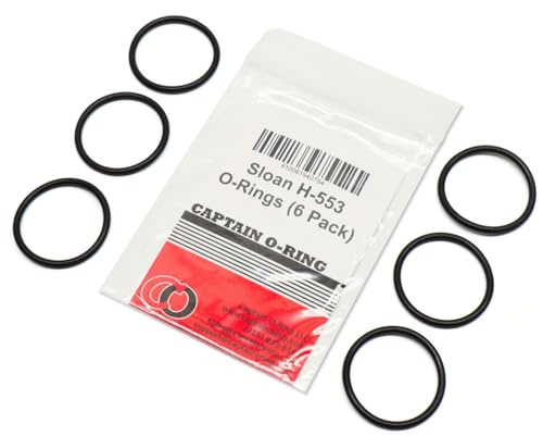 Captain O-Ring Replacement H-553/5308696 / P6000-C31 / A912809-0070A Orings for Zurn, Sloan, Royal/Regal, American Standard Flushometer Valve Tailpiece (6 Pack)