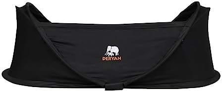 Deryan Infant Baby Bed - Lit de Voyage bébé Pop Up - de la Naissance à 1,5 Ans - Léger et Compact - S'installe en 2 Secondes - Lit de Voyage bébé - y Compris moustiquaire et Sac de Voyage Noir