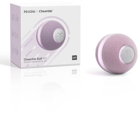 Cheerble Interaktiver Ball für Katzen, Katzenspielzeug Selbstbeschäftigung, Wicked Ball M1 mit 3 Modi & LED-Leuchten, Rechargeable für USB, Smart Spielzeug für Indoor-Katzen Kätzchen - Lila