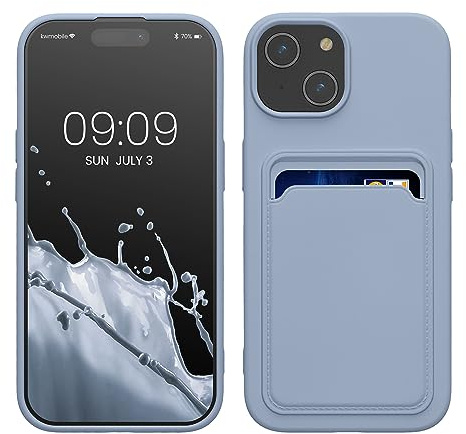 kwmobile fodral kompatibelt med iPhone 15 fodral - mobilskal med korthållare - i lavendel