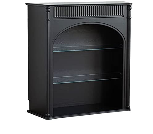 Encadrement Manteau Cheminee Armoire de cheminée vintage Salon Décoratif Cheminée Armoire de cheminée Français Minimaliste Étagère de cheminée Armoire d’étagères Meubles en noyer noir Habillage de Che