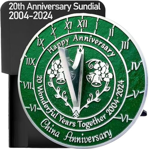 ANTIQUEMEDIEVAL Sonnenuhr zum 20. Hochzeitstag 2024, mit Ständer