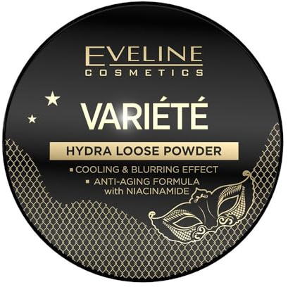 Eveline Cosmetics Varieté Kühlendes Loses Puder mit Anti-Aging-Komplex, Feuchtigkeitsspendende und Erfrischende Wasserbasierte Formel, 5g