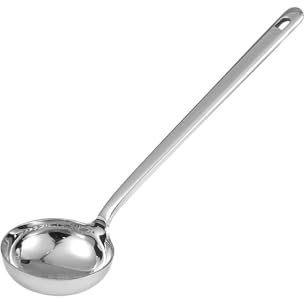 Txhlyx Small Flat Bottom Ladle,10'' Sauce Ladle,Thick Heavy 18/10 Stainless Steel,Dishwasher Safe (1Pack)