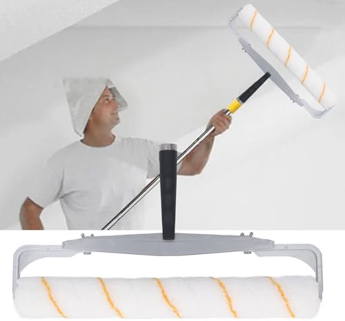 18 Inch Paint Roller Cover Set, Detachable End Cap Home Painting Brush Tools, Large Paint Roller Sleeves Paint Roller Kit for Wall Ceiling Floor Finishing
