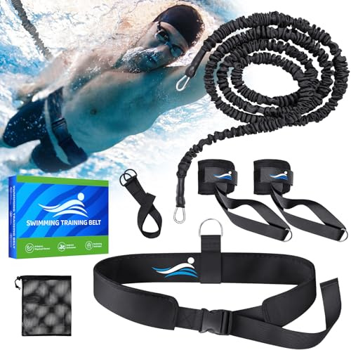 Cintura da nuoto per adulti, ausili per il nuoto Include una cintura da allenamento per il nuoto, una cavigliera, un da nuoto, una borsa per riporre gli oggetti e altro ancora.