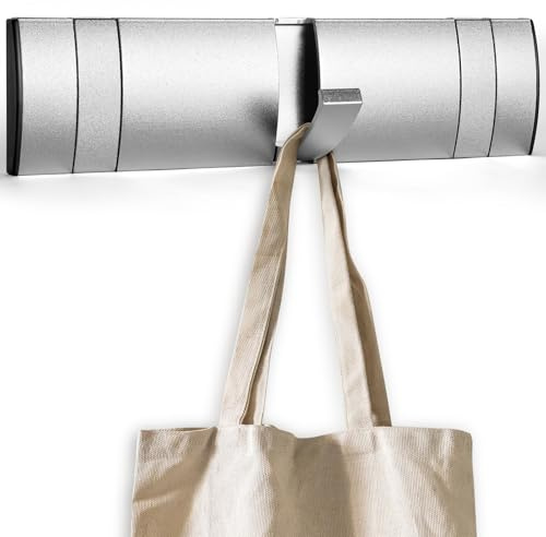 flintronic Flip Attaccapanni da Parete, Appendini da Muro con 3 Ganci Ribaltabili, Nascosto Appendiabiti da Porta, Acciaio Inox, Attaccapanni, per Bagno, Camera da Letto, Studio, Armadietto(Argento)