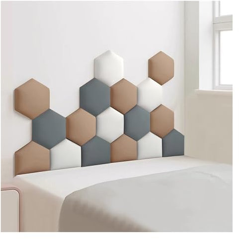 Adesivi murali esagonali 3D pannello tappezzeria per bambini blu scuro 120 x 70 cm