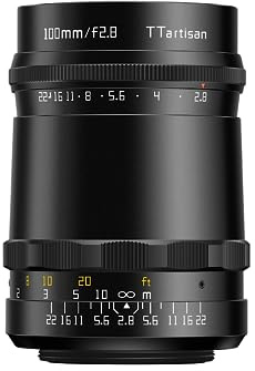 TTARTISAN 100 mm f2.8 Bubble Bokeh helformatobjektiv för M42 Mount, 100 mm f/2.8 manuellt fokus Prime kameraobjektiv för M42-fäste