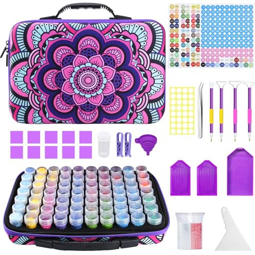 KIMIGO 5D Diamond Painting Zubehör Boxen mit 70 Fächern–Diamond Painting Aufbewahrungsbox,Aufbewahrungsbox für Diamanten,Perlen,Strasssteine,DIY Kunst Handwerk(Enthält Keine Diamanten)