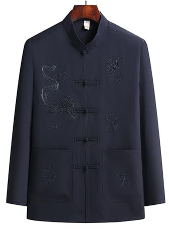 Leeonway Costume Chinois Tang Hauts,Homme Tenue De Tai-Chi,Veste Costume Tang Chinois,Portable,LéGer Et Pratique,Convient pour L'EntraîNement Et La Performance