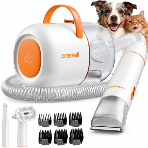 oneisall Dog Grooming Vacuum with Clippers & 15000Pa