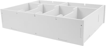 PLAFOPE Vassoio Porta Denaro con 6 Scomparti, Separatore per Cassetto Contanti in Pvc-legno-plastica, Organizer Compatto per Monete, Banconote e Ricevute, per Registratori di Cassa