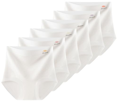 AOOPOO 5/6 Pièces Culotte de Maternité pour Femmes Culotte de Grossesse Taille Haute en Coton Slips sous-vêtements Soutien du Ventre Culottes pour Femmes Enceintes, XS-L