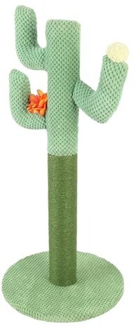 Smandy Poste Rascador para Gatos, Poste Rascador Alto de Cuerda de Yute con Masajeador Automático, Estructura Estable, Lugar de Descanso, para Gatos de Interior