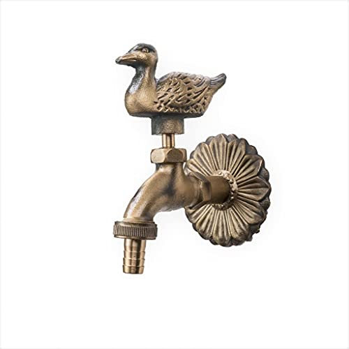 MD technic Nostalgischer Wasserhahn mit Entenmotiv für den Außenbereich Garten, Auslaufhahn, Antik