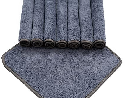 YSN Home Collection - Flauschige Mikrofaser Microfaser Waschlappen 30x30 cm - grau - 8 Stück