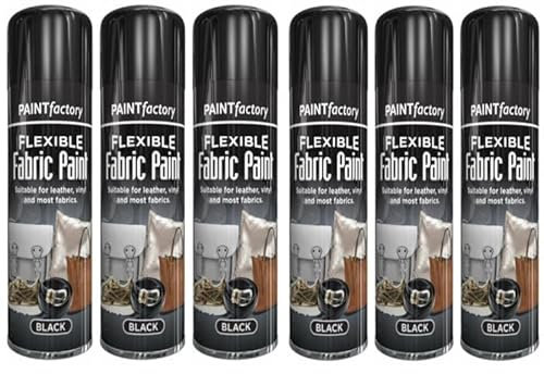 B&H Black Flexible Fabric & Vinyl Spray Paint Leather Textile Fast Drying 200ml (6)