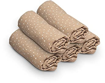 ULLENBOOM ® Mulltuch Baby 5er Set Sand, Spucktücher Baby aus 100% OEKO-TEX Baumwolle, Made in EU, 65x65 cm - Musselin Tücher ideal als Mullwindeln und Moltontuch für Baby, Für Jungen und Mädchen