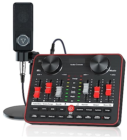 EBAYTV Kit Scheda Audio, Scheda audio G1 e L3 Set microfono a condensatore Mixer audio USB Mic Interfaccia audio Scheda audio for registrazione telefonica Streaming live