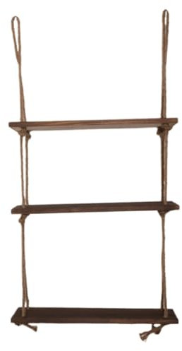 Ciieeo Baumwollseil-holz-wandregal Zum Aufhängen Dekoratives Regal Regal Für Küche Und Schlafzimmer