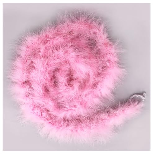 Yurosiay Fjäderboa fluffig 200 cm fjäderkrans fjäderhalsduk för sömnad fjäderstol handgjord fjäderhalsduk girlang kostym tillbehör karneval fest halloween jul dekoration rosa