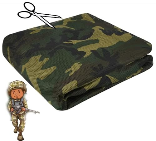 NILZA Camo Burlap Hunting Blind Camo Mesh Netting 75D Camo Netting, Camouflage Fence Nets Sun Shade Mesh for Army Shooting/Photography(10mX10m/(32.8x32.8ft))