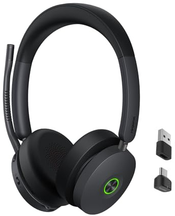 Yealink BH74 ANC Wireless Bluetooth Headset with Mic for Work, 6-mics Hybrid ANC Tech, Microsoft Teams Premium Open Ofﬁce Certified Headsets, up to 32h Talking Battery Life, Zoom Certified