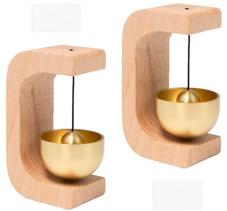 Bofanze 2 Campanelli in Legno Campanello Magnetico per Porta Campanello per Negozianti Campanello Casa in Legno Campanelli Decorativo per Caffetteria Negozio Giardino Cortile Ristorante Veranda Casa
