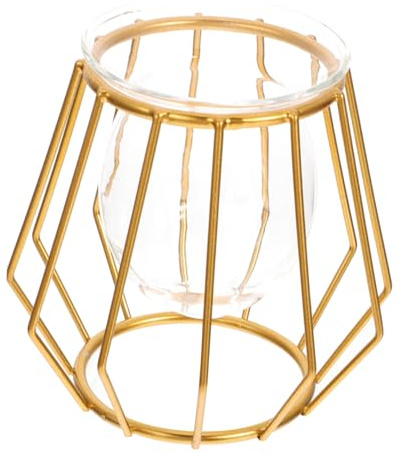 VALICLUD Florero de Geométrico para Escritorio Decoración Hidropónica Práctica Jarrón Elegante para Plantas y Flores Adornos de Mesa para Hogar y Oficina Diseño Dorado Forma de