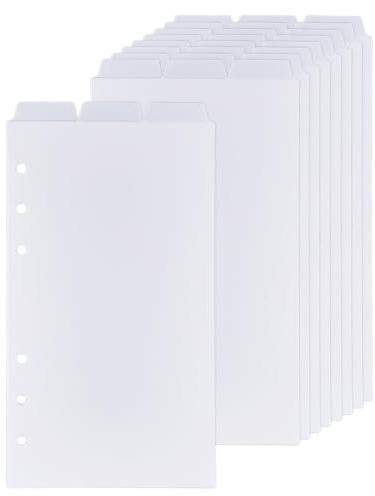 SUPERFINDINGS 30 Intercalaires A6 Séparateurs Plastique pour Classeur A6 avec Onglets Protège Feuilles à 3 Anneaux Ronds Inserts Planificateur Blancs pour Classeurs à Anneaux Journal de Voyage