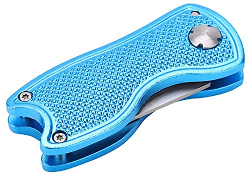 CHICIRIS Tenedor Verde de, Herramienta Plegable de Acero Inoxidable con Marcador de Bola Magnético, Diseño Compacto para Mantenimiento del Campo (Blue)