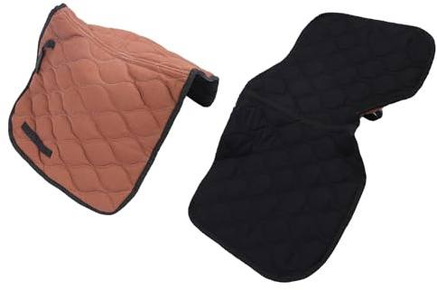GOWENIC GOWENIC Ergonomisk Design Sadelunderlägg för Hästar Enkelt Underhåll Ridutrustning för Ridsport Lång Livslängd Hästsadelunderlag 20.11oz (Svart) (Kaffe och svart)
