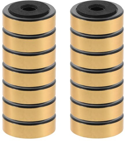 HEALSOPTHY 20 St Högtalarfötter Gyllene Vibrationsdämpande Isoleringsdynor för Subwoofer och Förstärkare Stötdämpande Ljudutrustning för Hem och Studio