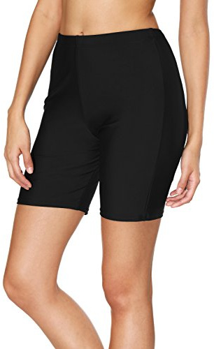 CharmLeaks Women Sports Swim Jammers Swimming Trunk Boyshort Beach Bottom, Solid Black, XL