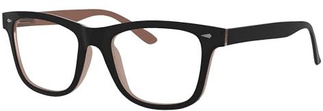 Eyekepper Occhiali da Lettura per Uomo e Donna con Cerniere a Molla Lenti Trasparenti Resistente Nero Marrone 0.50