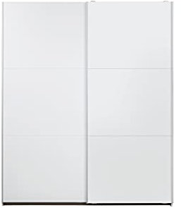 Rauch Möbel Santiago Schrank Schwebetürenschrank, Alpinweiß, 2-türig, inkl. Zubehörpaket Classic, 4 Einlegeböden, 2 Kleiderstangen, 1 Hakenleiste, BxHxT 175x210x59 cm