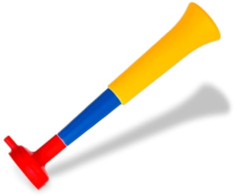 FUN FAN-linje – förpackning x 3 plast-Vuvuzela-trummor. Tillbehör för fotbolls- och sportfiranden. Noisy air horn för animering. Colombia