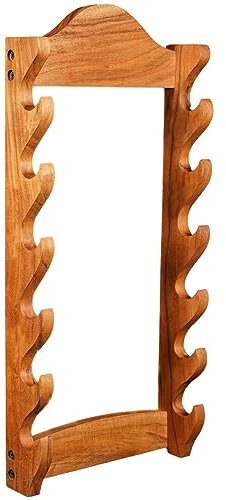 Mythrojan Sword Holder Medieval Solid Wood Sword Wall Mount Samurai Sword Display Stand Katana Sword Holder Gladiator Sword Wall Display Crusader Sword Stand Knife Stand for Display- Six Tier Stand