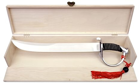 California Champagne Saber Company Le Sabre Spada da champagne a sciabola da champagne con supporto in stile italiano, confezionato in elegante cassa in legno di pino, lussuoso apribottiglie con