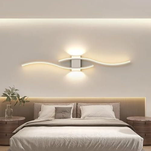 Comely Applique da Parete Interno, Creativo 27W 3000LM Bianco Moderne Applique in Alluminio, Bianca Calda 3000K Lampada LED da Parete Interno per Soggiorno, Camera da Letto, Scala, Corridoi