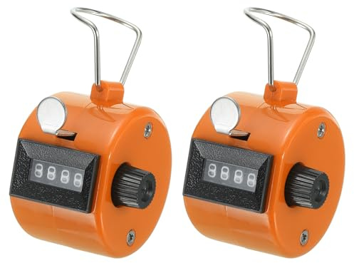 PATIKIL 2 Paquet Clicker Compteur 4 -Chiffre pour Coaching Tricot Orange