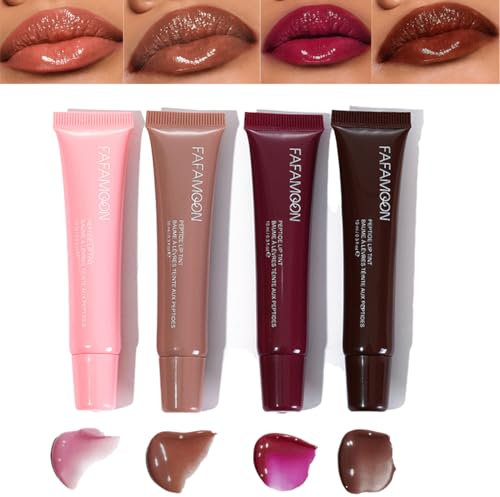 Baorder 4 Colors Hydrating Lip Gloss Set,Glitter Glossy Plumping Lip Glow Oil,High Shine Glass Finish Lip Jam,Shiny Jelly Liquid Lipstick For Women And Girls