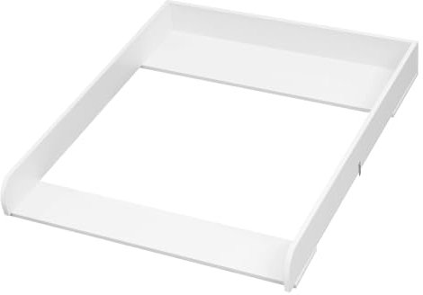 WOLTU Wickelaufsatz für Wickelkommode, Wickeltischaufsatz 70 x 10 x 80 cm, passend für Tiefe 47,5–50 cm, mit Metallschnallen und Anti-Kipp-Gurt zur Wandbefestigung, Weiß