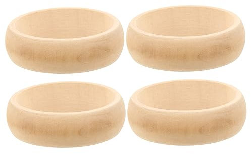 SEWACC 4 Stück Holzarmreifen Unbehandeltes Holz Zur Schmuckherstellung