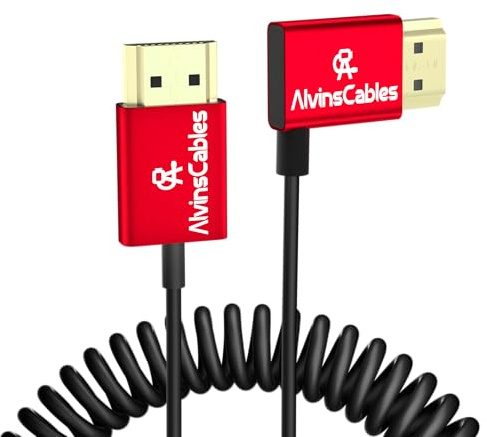 Alvin's Cables 8K HDMI-kabel 2,1 48 Gbit/s High Speed Φ2,4 mm ultratunn HDMI 8K@60Hz 4K@120Hz för Sony A7 A9, BMPCC, för Panasonic GH5, för Canon C70, för Atomos Ninja, för SmallHD, rak vikning