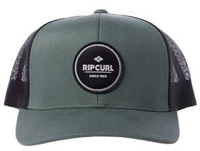 RIP CURL Men's Curve Peak, Structured Trucker Hat, Mesh Snapback Baseball Cap, Adjustable, Bluestone Exc, One Size