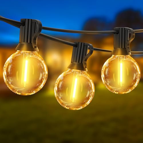 Lichterkette Außen Led Outdoor Strom - 20M 65FT G40 Glühbirnen Garten Balkon Beleuchtung Lights Party Lichterketten Pavillon Aussenlichterkette IP44 Wetterfest String Light Terrasse Gartenbeleuchtung